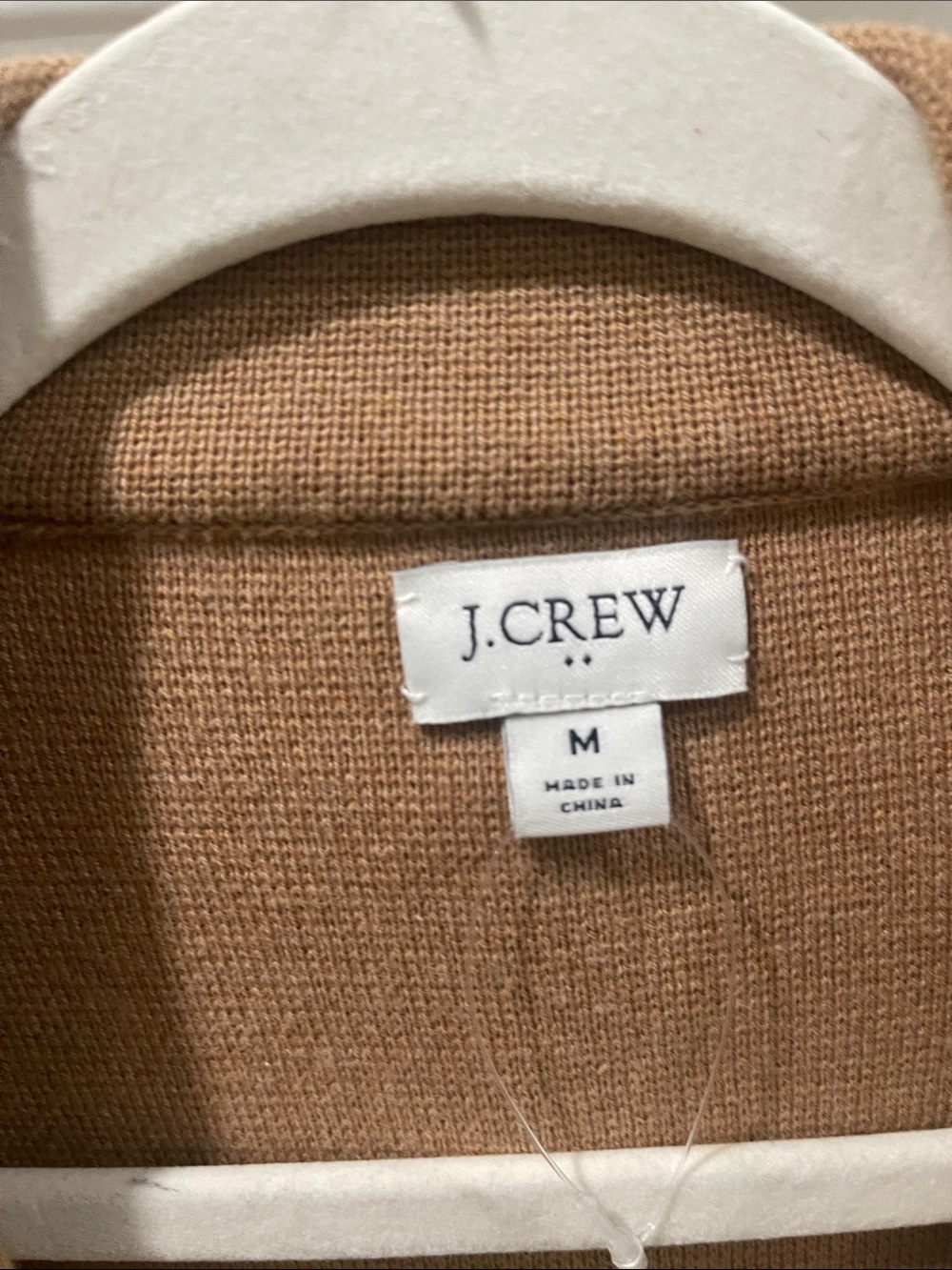 J. Crew Factory Acorn Camel One Button Knit Schoolboy sweater Blazer Cardigan M - Picture 6 of 12